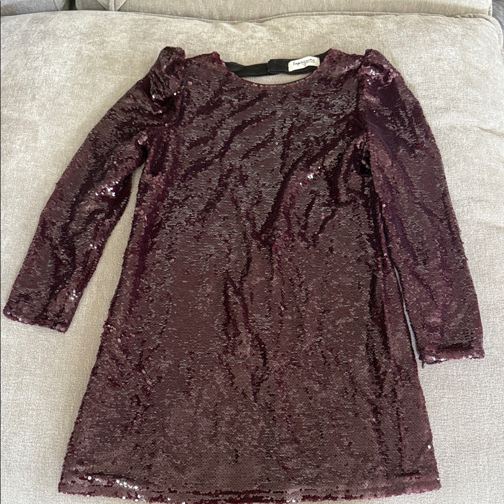 Impressions Deep Red Sequin Dress